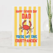 Funny Crab Amalfi Gele Streep Vaderdag kaart (Voorkant)