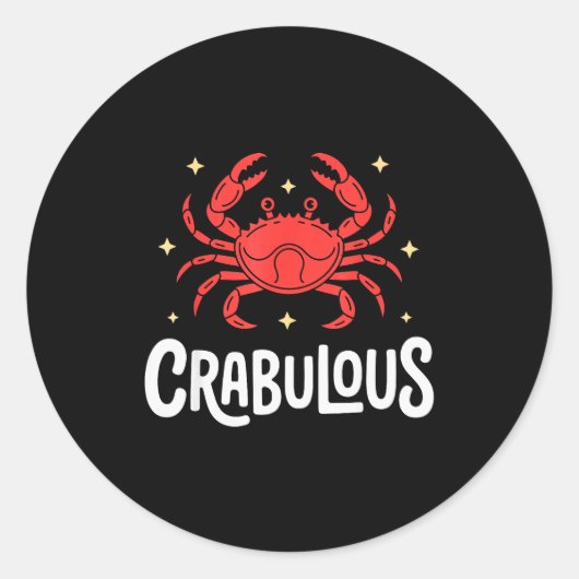 Funny Crab Art For Men Women Kids Crabby Crabbing Ronde Sticker (Voorkant)