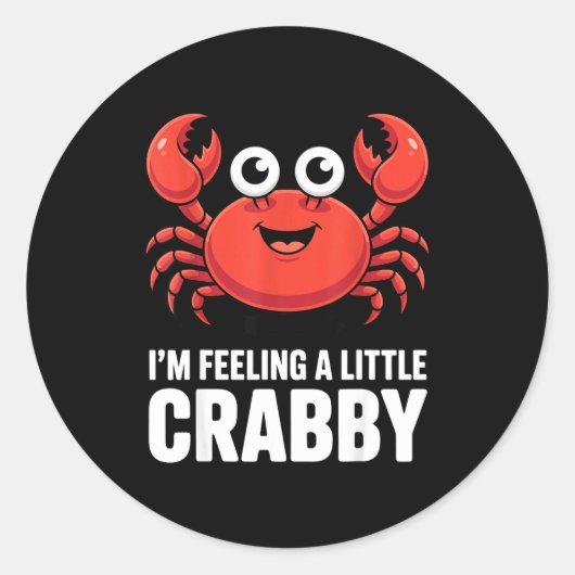 Funny Crab Costume For Men Women Crab Eating Fan C Ronde Sticker (Voorkant)