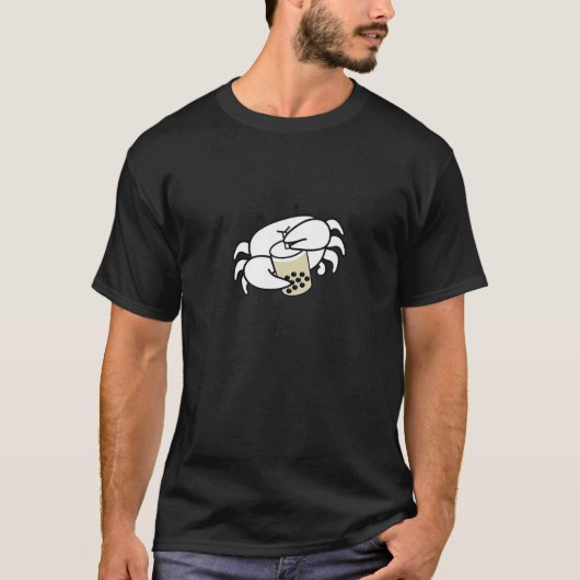 Funny Crab Drink Boba Bubble Milk Tea T-shirt (Voorkant)