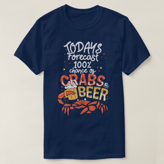 Funny Crab Eating Gezegde voorspelde krabben T-shirt (Design voorkant)
