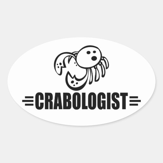 Funny Crab Ovale Sticker (Voorkant)