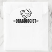Funny Crab Ovale Sticker (Tas)