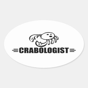 Funny Crab Ovale Sticker