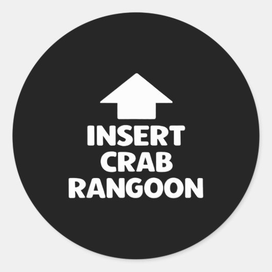Funny Crab Rangoon Apparel _ Hilarious Foodie Ronde Sticker (Voorkant)