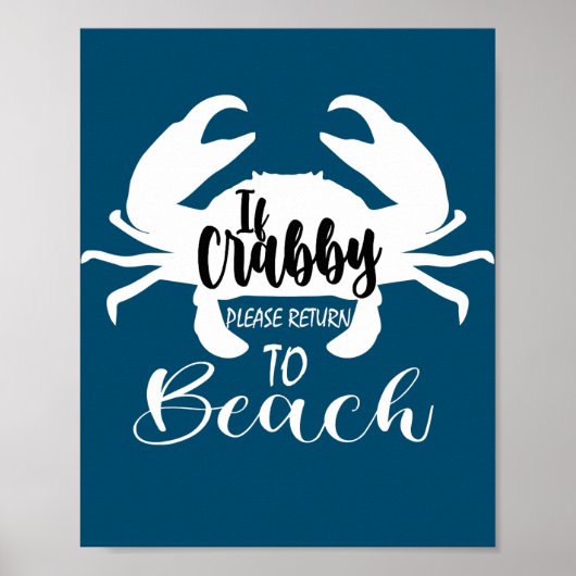 Funny Crab Seafood Lover als Crabby terugkomt Poster (Voorkant)