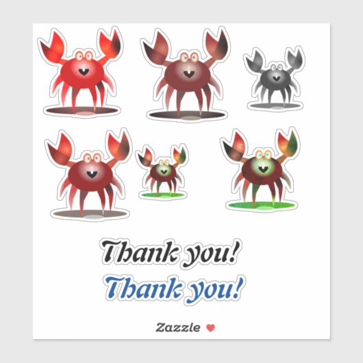 Funny crabs and Thank you Sticker (Vel)