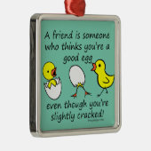Funny Cracked Best Friend Metalen Ornament (Rechts)