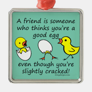 Funny Cracked Best Friend Metalen Ornament