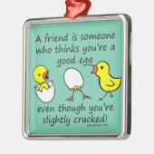 Funny Cracked Best Friend Metalen Ornament (Links)
