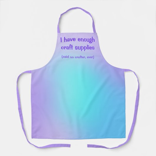 Funny Crafter Paars en Blauwgroen gradiënt Schort (Voorkant)