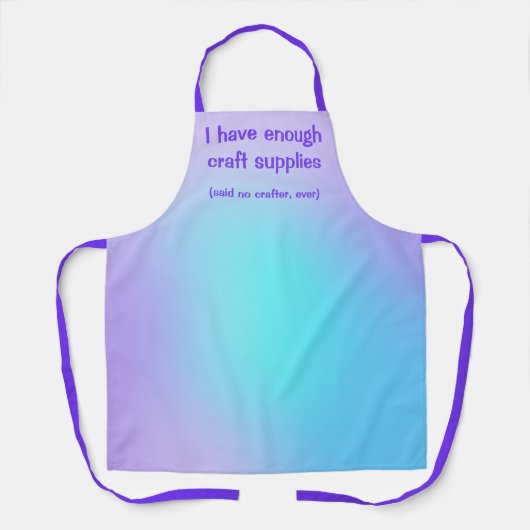Funny Crafter Paars en Blauwgroen gradiënt Schort (Voorkant)