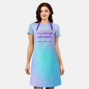 Funny Crafter Paars en Blauwgroen gradiënt Schort