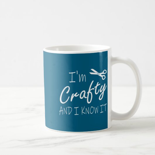 Funny Crafters Quote I'm Crafty And I Know It Craf Koffiemok (Rechts)