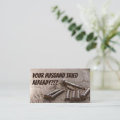 Funny craftsman helpt arme man ambachtsman visitekaartje (Staand voorkant)