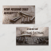 Funny craftsman helpt arme man ambachtsman visitekaartje (Voorkant / Achterkant)