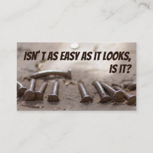 Funny craftsman voor arme ambachtslieden helpt spe visitekaartje