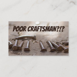 Funny craftsman voor arme ambachtslieden helpt spe visitekaartje