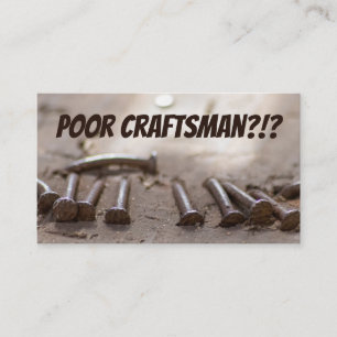 Funny craftsman voor arme ambachtslieden helpt spe visitekaartje