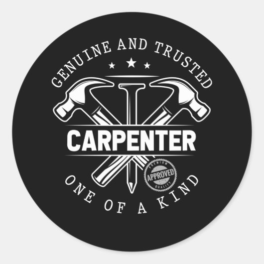 Funny Craftsman Woodwerker Witty Carpenter Ronde Sticker (Voorkant)