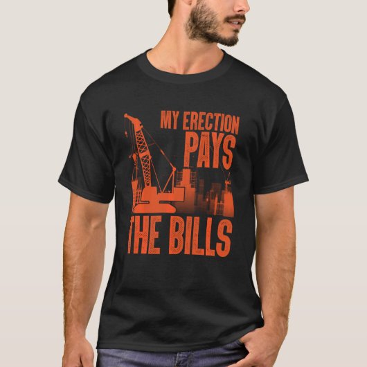 Funny Crane Operator Art Mannen Pap Construction C T-shirt (Voorkant)