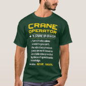 Funny Crane Operator Definition Construction T-shirt (Voorkant)