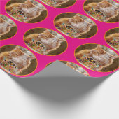 Funny Cranky Cat with Melthday Cupcake Cadeaupapier (Hoek)