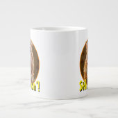 Funny Cranky Cat with Melthday Cupcake Grote Koffiekop (Voorkant)