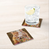 Funny Cranky Cat with Melthday Cupcake Kartonnen Onderzetters (Insitu)