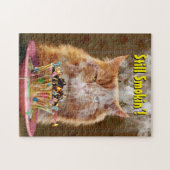 Funny Cranky Cat with Melthday Cupcake Legpuzzel (Horizontaal)