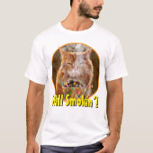 Funny Cranky Cat with Melthday Cupcake T-shirt (Voorkant)