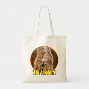 Funny Cranky Cat with Melthday Cupcake Tote Bag