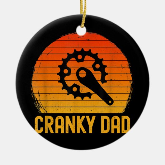 Funny Cranky Dad for Bike Riders Matching Couple Keramisch Ornament (Voorkant)