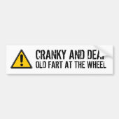 Funny Cranky Deaf Old Fart op het wiel Bumpersticker (Voorkant)