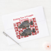 Funny Crappie Gevist Pun Merry Christmas Custom Vierkante Sticker (Envelop)