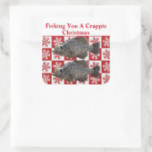 Funny Crappie Gevist Pun Merry Christmas Custom Vierkante Sticker (Tas)