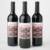 Funny Crappie Gevist Pun Merry Christmas Custom Wijn Etiket (Flessen)