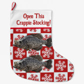 Funny Crappie Gevist Pun Vrolijk Kerstfeest Grote Kerstsok (Voorkant)