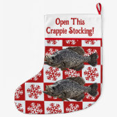 Funny Crappie Gevist Pun Vrolijk Kerstfeest Grote Kerstsok (Achterkant)