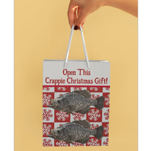 Funny Crappie Gevist Pun Vrolijk Kerstfeest Medium Cadeauzakje