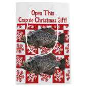 Funny Crappie Gevist Pun Vrolijk Kerstfeest Medium Cadeauzakje (Voorkant)