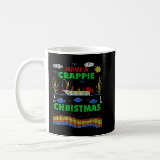 Funny Crappie Vist Ugly KerstSweater Party Koffiemok (Links)