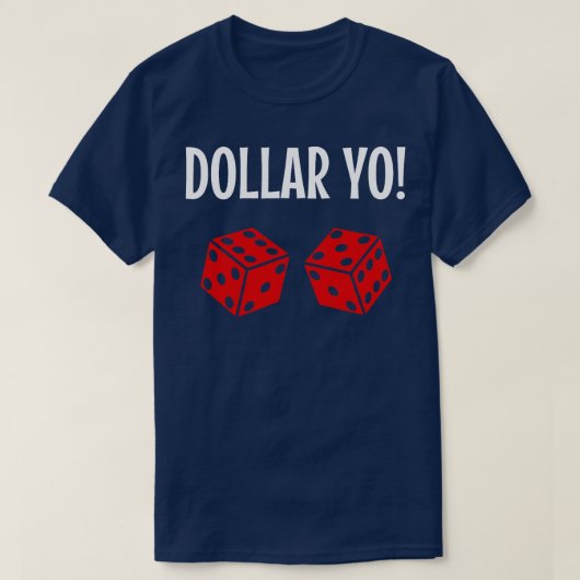Funny Craps Gokken Shirt Dollar Yo Eleven Rood Di (Design voorkant)