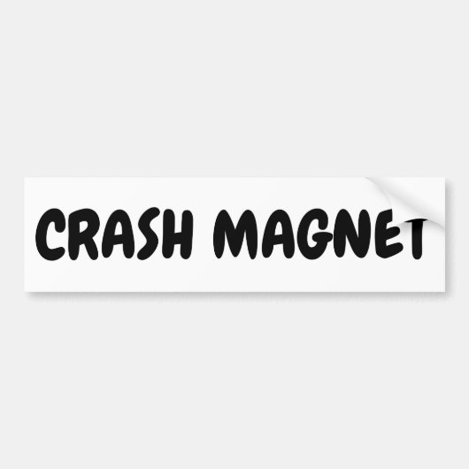 Funny Crash Magnet Bumpersticker (Voorkant)