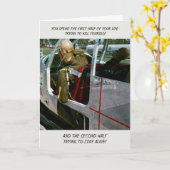 FUNNY CRASH TEST DUMMY FOTO BIRTHDAY KAART (Gele Bloem)