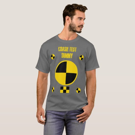 Funny Crash Test Dummy Last Minute Halloween T-shirt (Voorkant volledig)