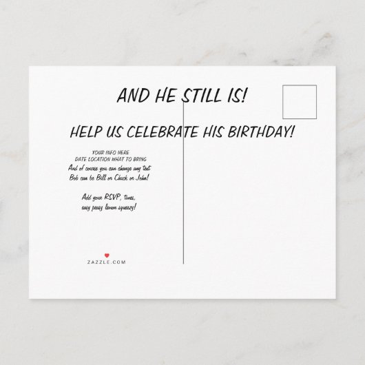 FUNNY CRASH TEST DUMMY PHOTO BIRTHDAY UITNODIGING BRIEFKAART (Achterkant)