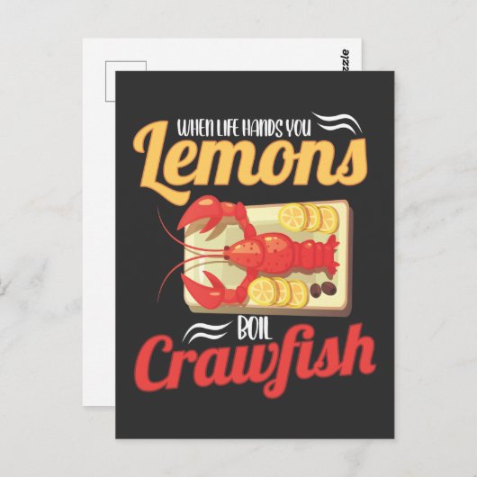 Funny Crawfish Boiling Lemon Lobster Food Joke Briefkaart (Voorkant / Achterkant)