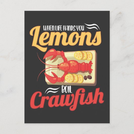 Funny Crawfish Boiling Lemon Lobster Food Joke Briefkaart (Voorkant)