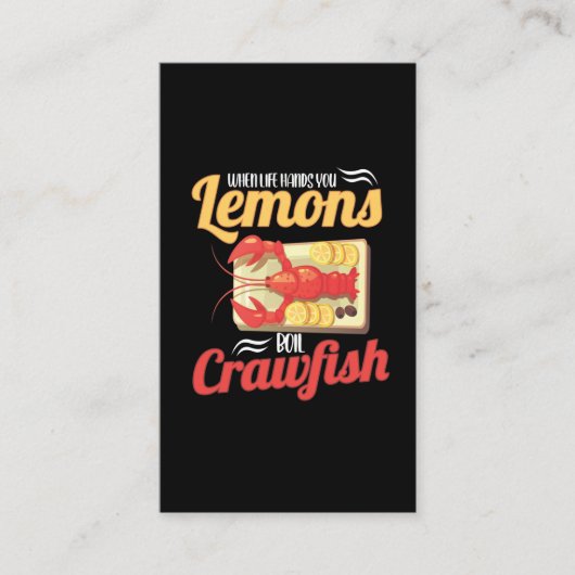 Funny Crawfish Boiling Lemon Lobster Food Joke Visitekaartje (Voorkant)